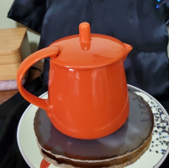 ForLife Company 12 Oz Tea Bag Ceramic Teapot In Mandarin Orange (NAV1) - Picture 1 of 12
